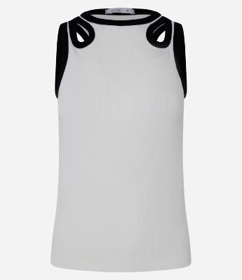 Blusa em Ribana com Vazado de Gota Contrastante