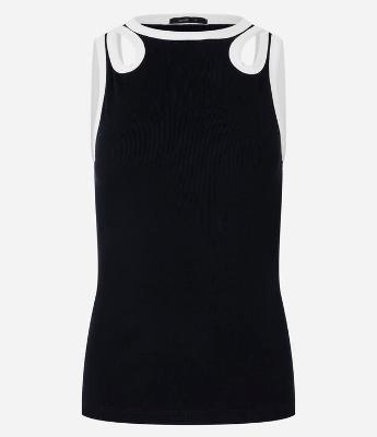 Blusa em Ribana com Vazado de Gota Contrastante