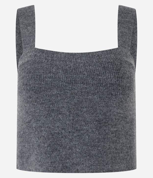 Blusa em Tricô com Decote Quadrado e Alça Larga - 1