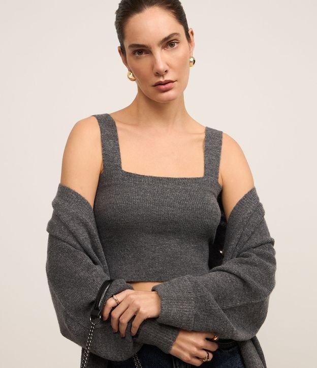 Blusa em Tricô com Decote Quadrado e Alça Larga - 2