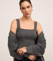 Blusa em Tricô com Decote Quadrado e Alça Larga - 2