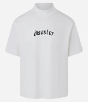 Camiseta T-shirt Boxy em Malhão com Gola Larga e Estampa Lettering - 1