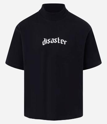 Camiseta T-shirt Boxy em Malhão com Gola Larga e Estampa Lettering