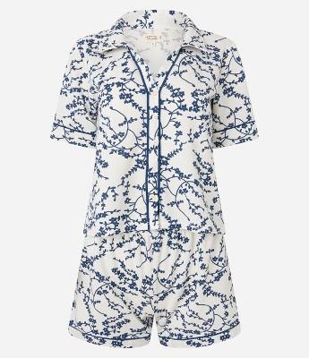 Pijama Short Doll com Estampa Ramo de Flores