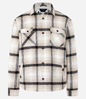 Jaqueta Trucker em Veludo com Estampa Xadrez e Sherpa Interna - 1