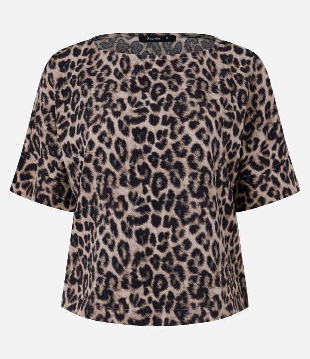 Blusa em Crepe com Estampa Animal Print Onça - 1