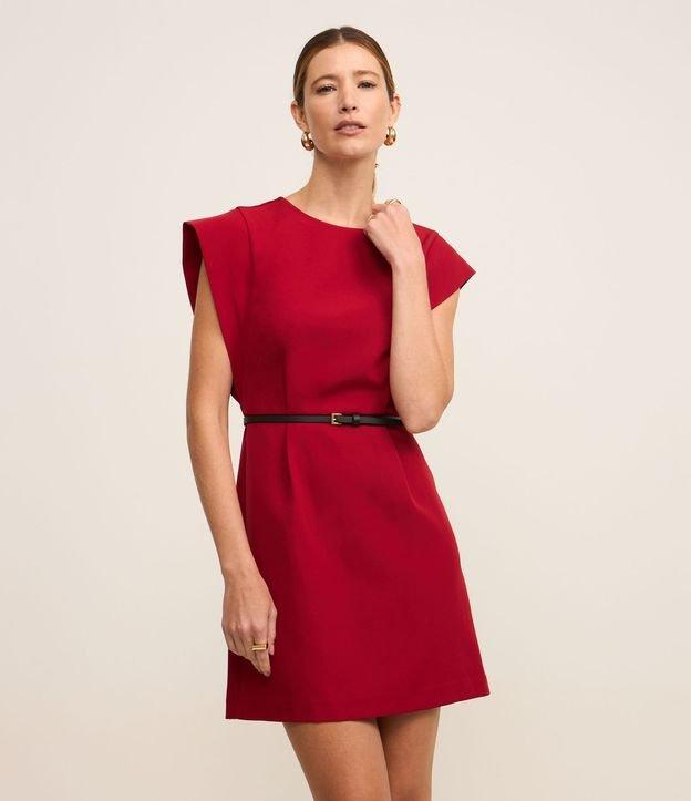 Vestido Curto em Alfaiataria com Cinto de PU - 2