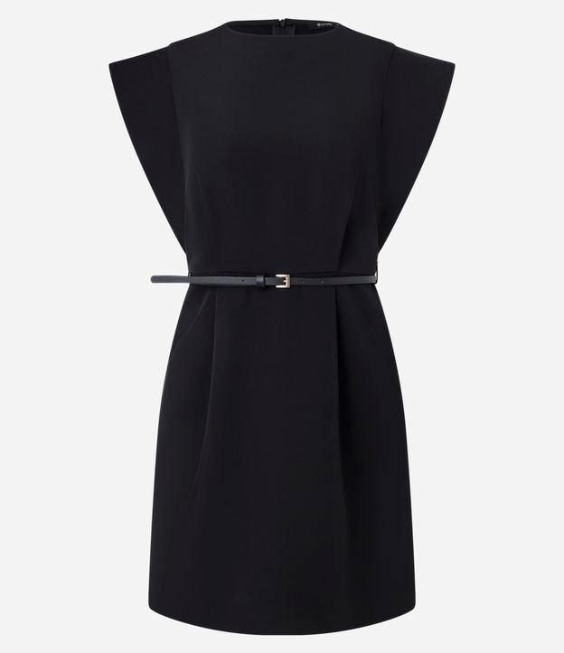 Vestido Curto em Alfaiataria com Cinto de PU - 1