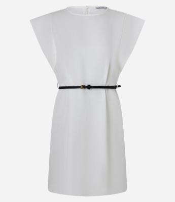 Vestido Curto em Alfaiataria com Cinto de PU