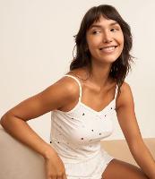 Pijama Short Doll Alcinha Ribana com Estampa de Coração - 2