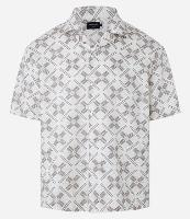 Camisa Boxy em Viscose com Textura e Estampa Geométrica - 1