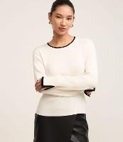 Suéter Regular em Tricô com Viés Contrastantes - 2