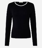 Suéter Regular em Tricô com Viés Contrastantes - 1