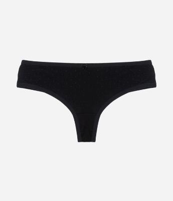 Calcinha Biquíni Fio Duplo com Tule Poá Curve e Plus Size