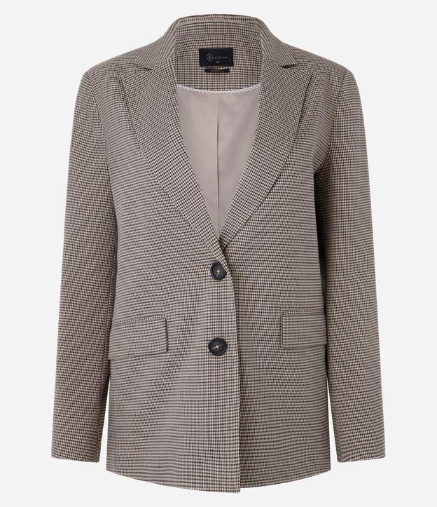 Blazer Oversized Alfaiatado com Estampa Pied de Poule - 1