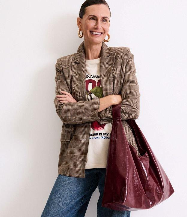 Blazer Oversized Alfaiatado com Estampa Pied de Poule - 3