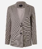 Blazer Oversized Alfaiatado com Estampa Pied de Poule - 1
