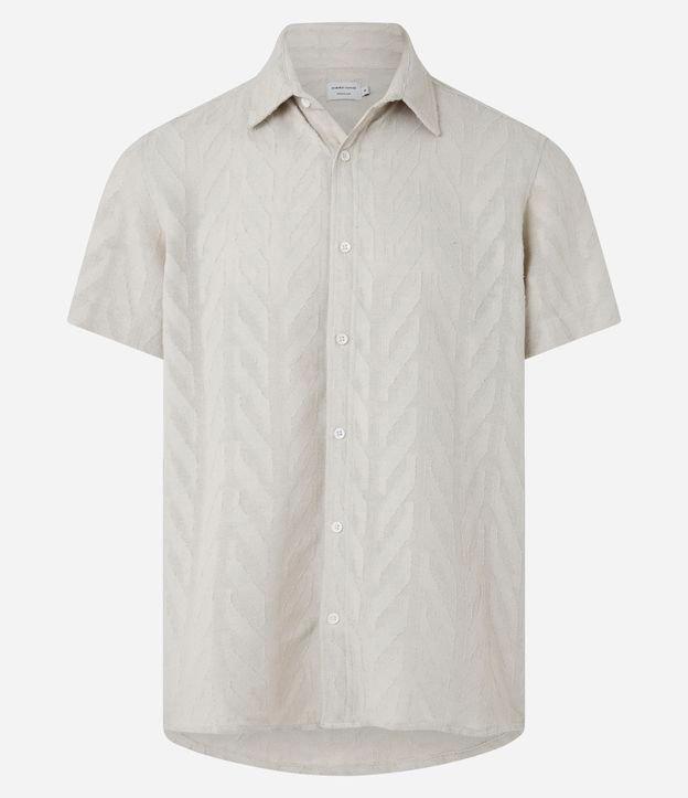 Camisa Regular em Algodão com Textura Jacquard em Revelo - 1
