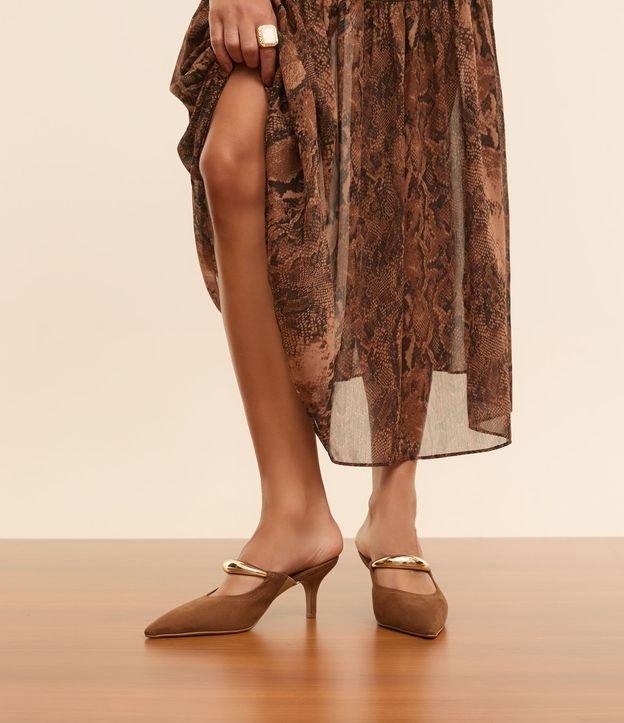 Sapato Scarpin Mule em PU com Detalhe em Metal Bold - 2