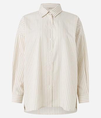 Camisa Manga Longa Listrada em Tricoline