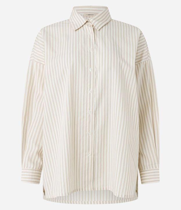 Camisa Manga Longa Listrada em Tricoline - 1