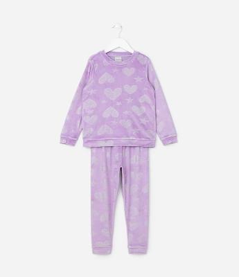 Pijama Longo Infantil Quentinho com Brilhos - Tam 2 a 14 Anos