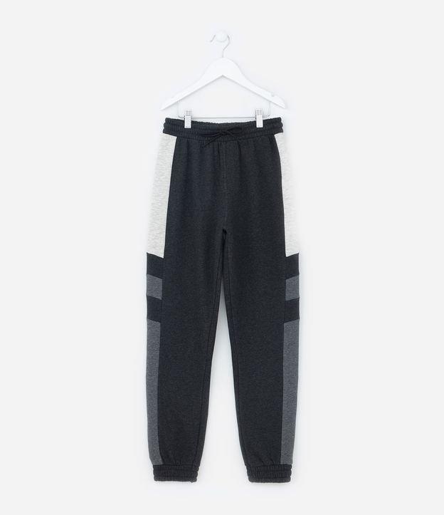 Calça Infantil em Moletom com Recorte Lateral - Tam  5 a 14 Anos - 1