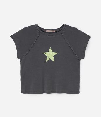 Camiseta Estonada com Estampa de Estrela Curve & Plus Size