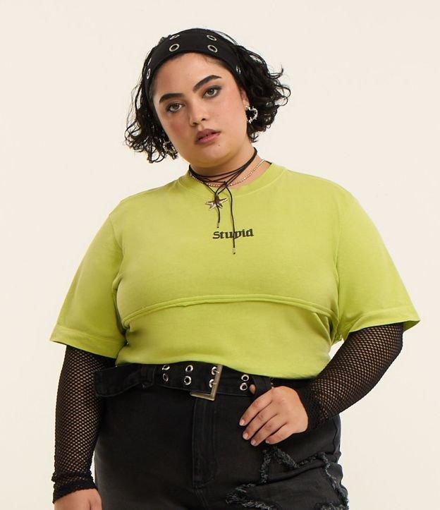 Camiseta em Algodão com Estampa Stupid Curve & Plus Size - 2