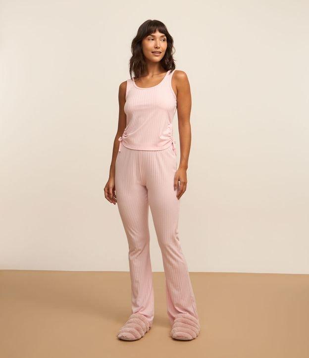 Pijama Longo em Ribana com Laços Laterais - 3