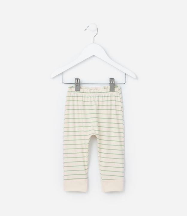 Calça Infantil Listrada com Estampa Puff no Bumbum - Tam 0 a 18 meses - 1
