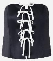 Corset em Crepe Tomara que Caia com Amarrações Contrastantes - 1