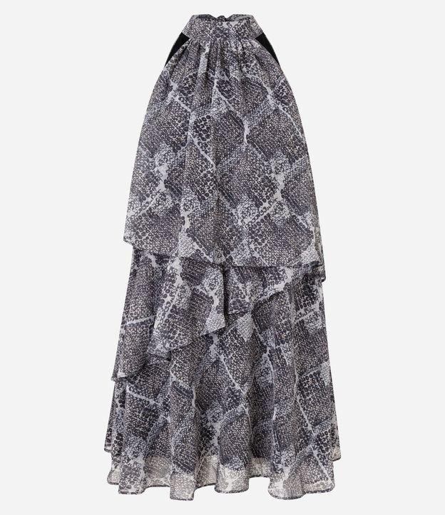 Vestido Curto em Chiffon sem Manga e com Estampa Animal Print - 1