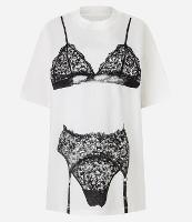 Camiseta Oversized em Algodão com Estampa Lingerie - 1