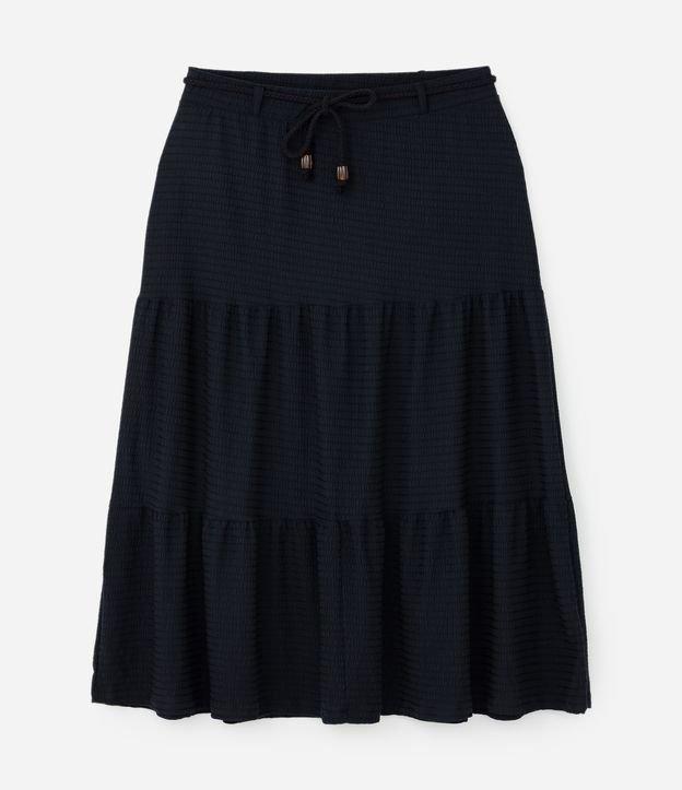 Saia Midi Texturizada com Amarração Curve & Plus Size - 2