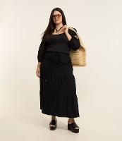 Saia Midi Texturizada com Amarração Curve & Plus Size - 3