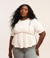 Blusa Boho com Entremeios e Manga Bufante Curve & Plus Size - 2