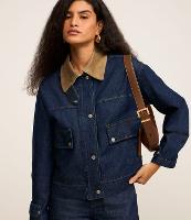 Jaqueta Trucker em Jeans com Gola Contrastante - 2