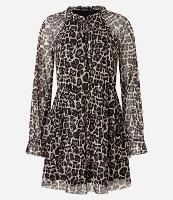 Vestido Curto em Tule com Estampa Anima Print e Babados - 1