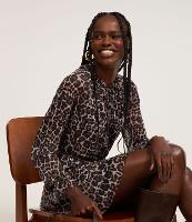 Vestido Curto em Tule com Estampa Anima Print e Babados - 2