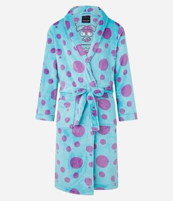 Roupão em Fleece com Estampa do Sulley e Bolinhas