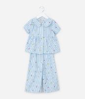 Conjunto Infantil com Estampa Florzinhas e Listras - Tam 1 a 5 Anos - 1