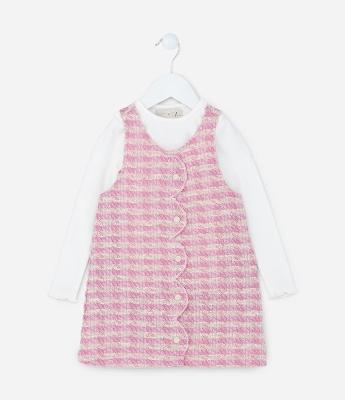 Conjunto Infantil em Tweed com Botões - Tam 1 a 5 Anos