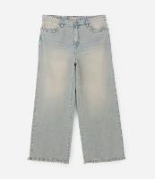 Calça Wide Leg Jeans Dirty Barra Desfiada Curve & Plus Size - 1