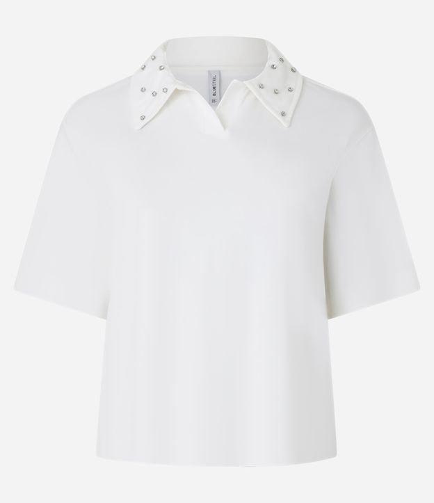 Blusa Gola Polo em Algodão com Pedrarias - 1