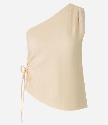 Blusa Alfaiatada Ombro Só em Viscose com Regulador Lateral