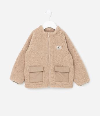 Jaqueta Infantil em Sherpa com Bolsinhos - Tam 1 a 4 Anos