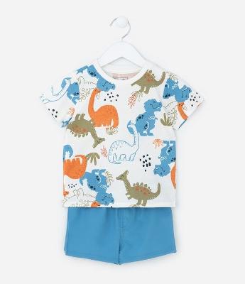 Conjunto Infantil com Estampa Dinos - Tam 1 a 5 Anos
