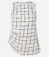 Blusa em Crepe com Estampa Xadrez Grid - 1