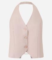 Blusa Frente Única Alfaiatada em Viscose com Costas Abertas - 1